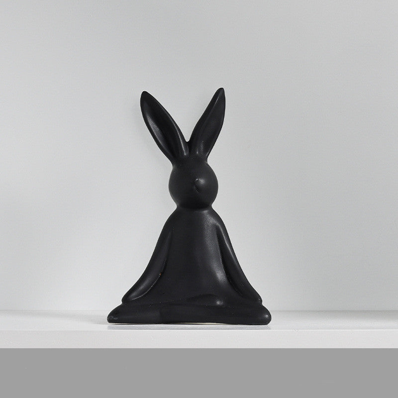 Ceramic Rabbit Wine Cabinet Soft Decorations TV Cabinet Ornaments