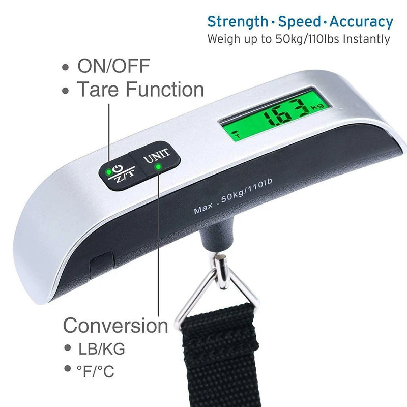 50kg Digital Hanging Scale for Luggage & Kitchen