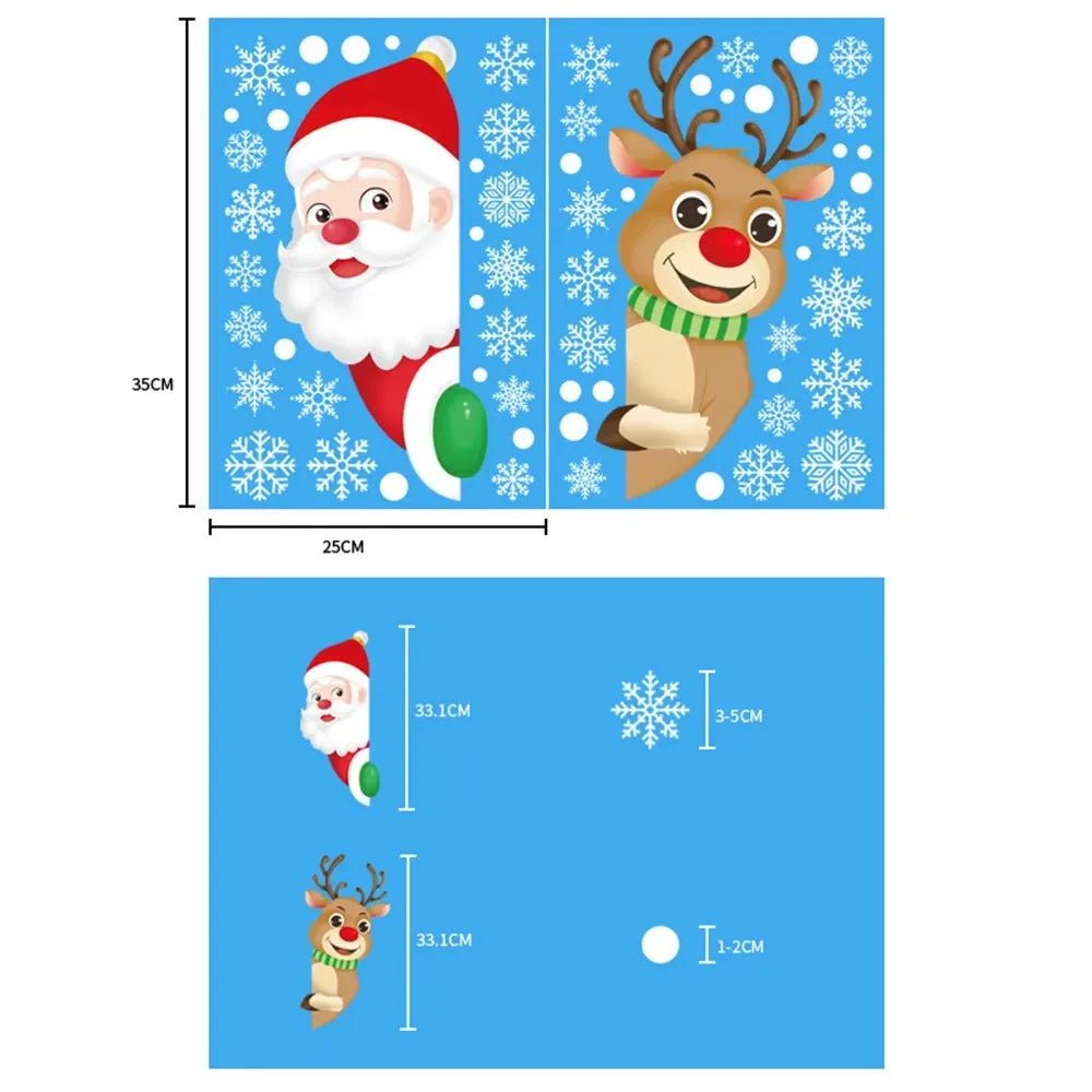 Christmas Snowflake Window Clings Festive Glass Decor