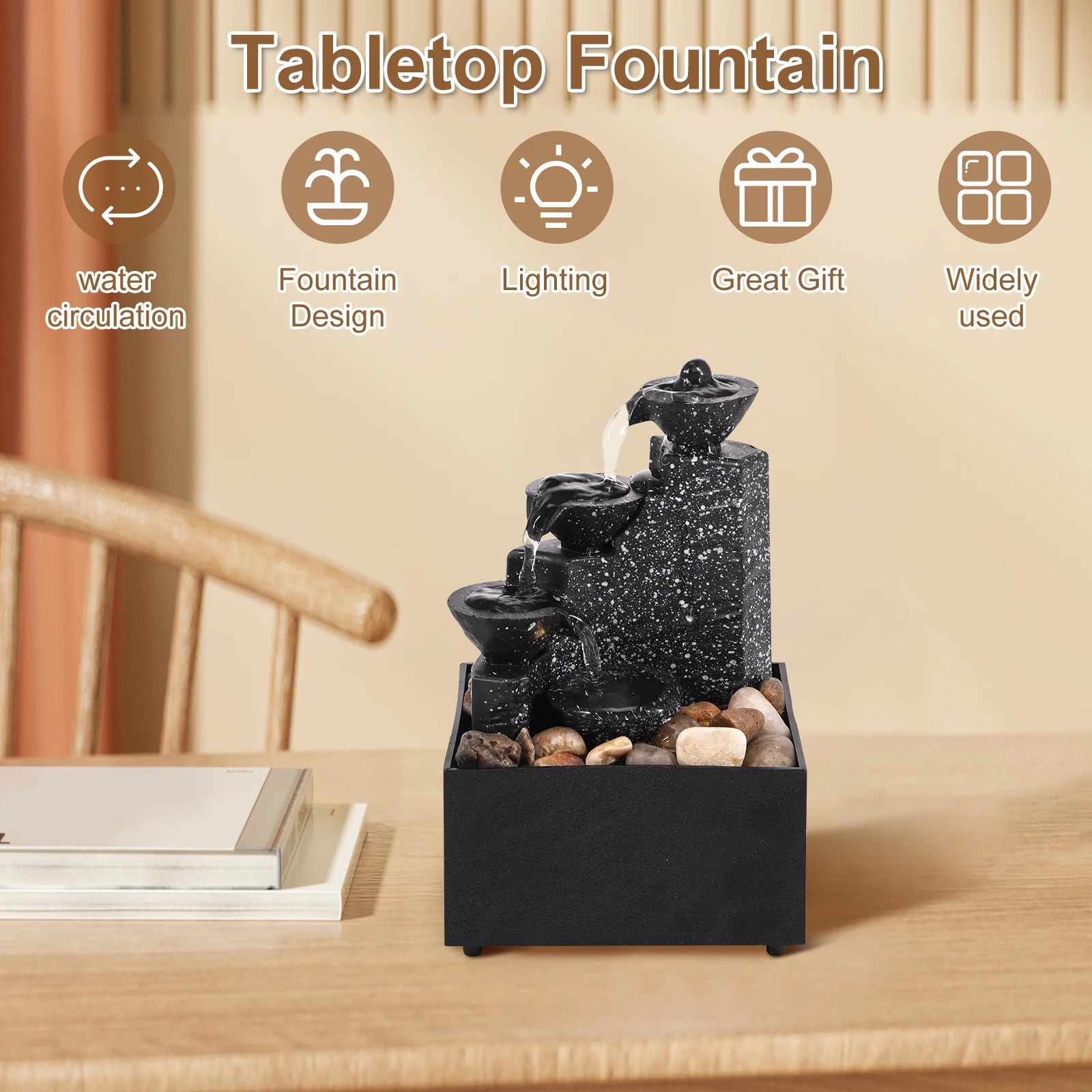 Glow Tabletop Waterfall Fountain