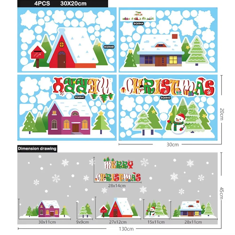 Christmas Snowflake Window Clings Festive Glass Decor