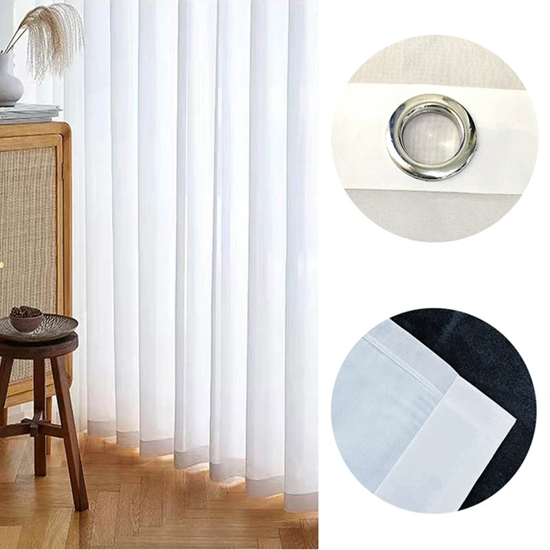 Sheer White Chiffon Tulle Curtains