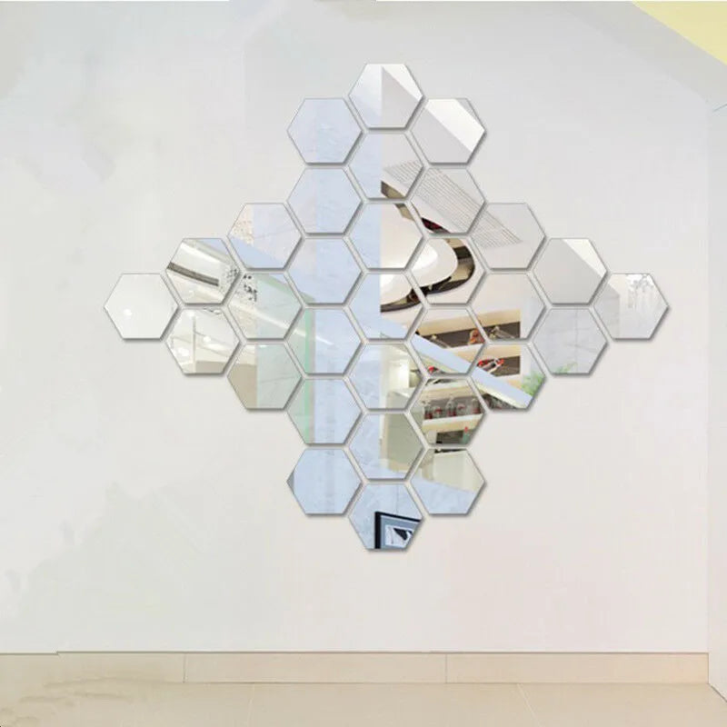 Hexagon Acrylic Mirror Wall Stickers