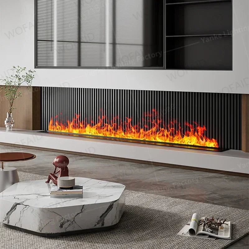 3D Atomized Fireplace with Colorful Steam Flame - ECO-Friendly Water Vapor Mist Intelligent Electric Fireplace for Indoor Home Decoration