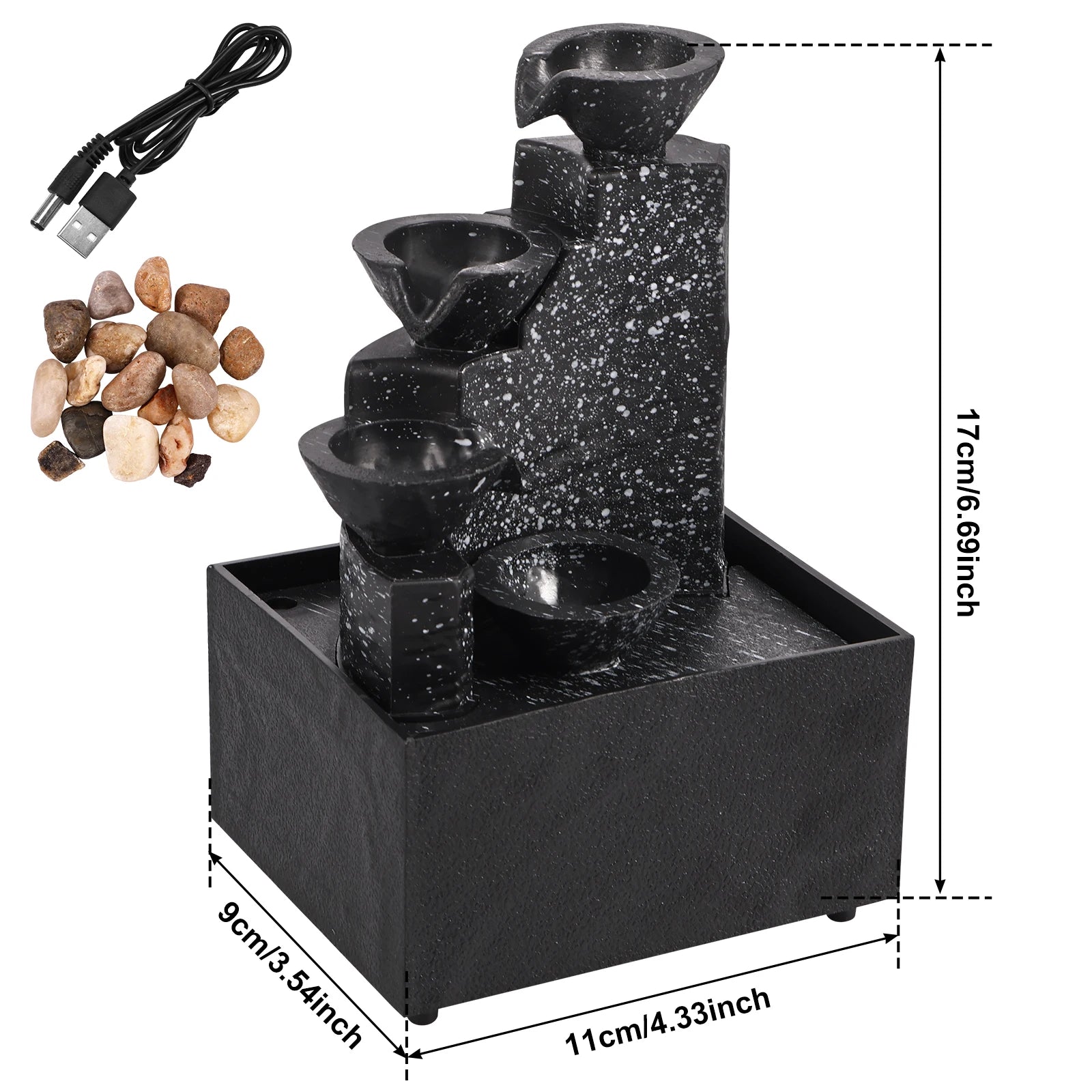 Glow Tabletop Waterfall Fountain