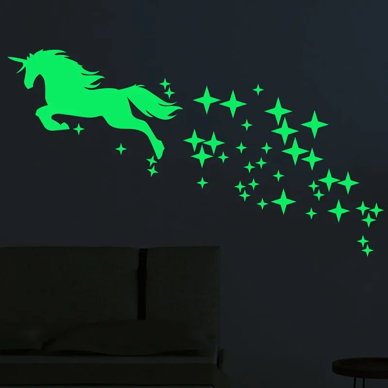 Glow-in-the-Dark Unicorn Wall Stickers