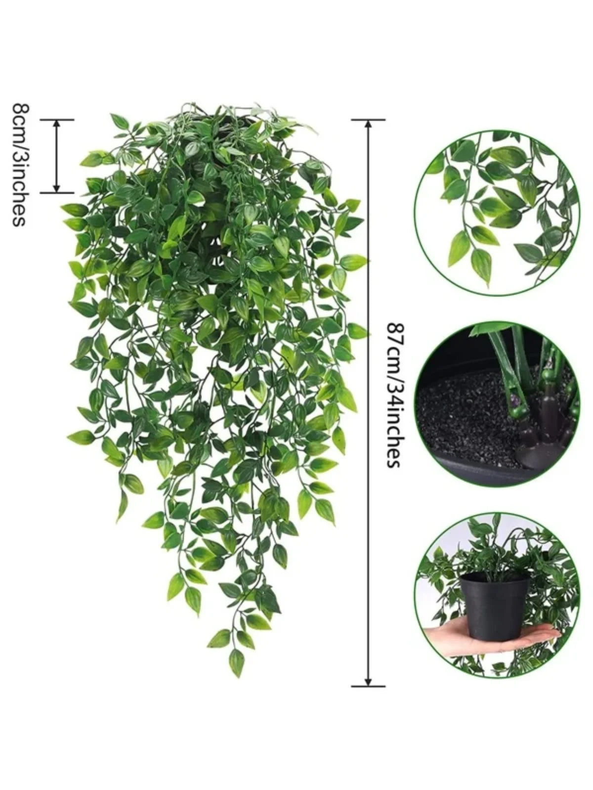 Artificial Hanging Ivy Vine 34in Fake Greenery Decor