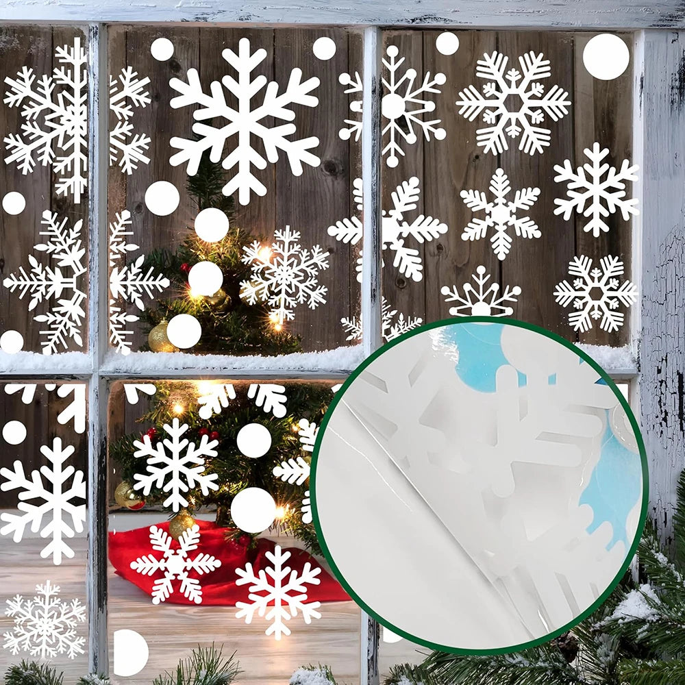 Christmas Snowflake Window Clings Festive Glass Decor