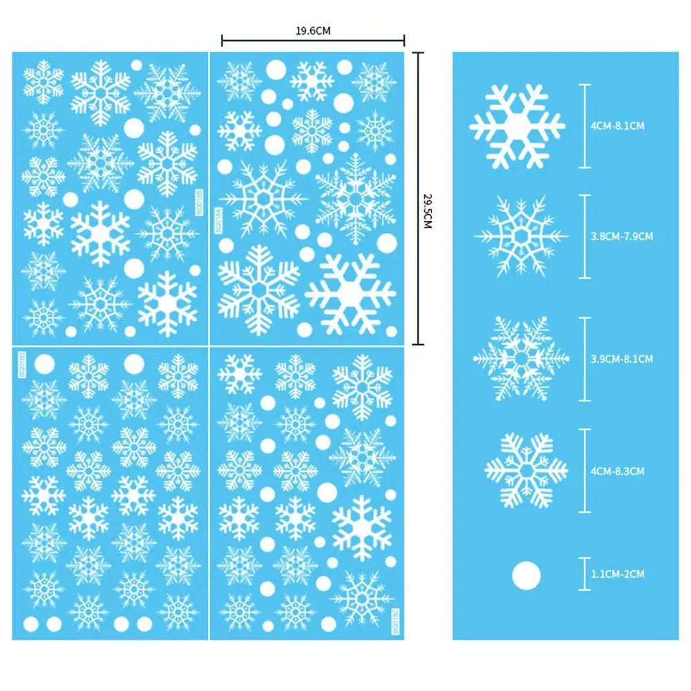 Christmas Snowflake Window Clings Festive Glass Decor