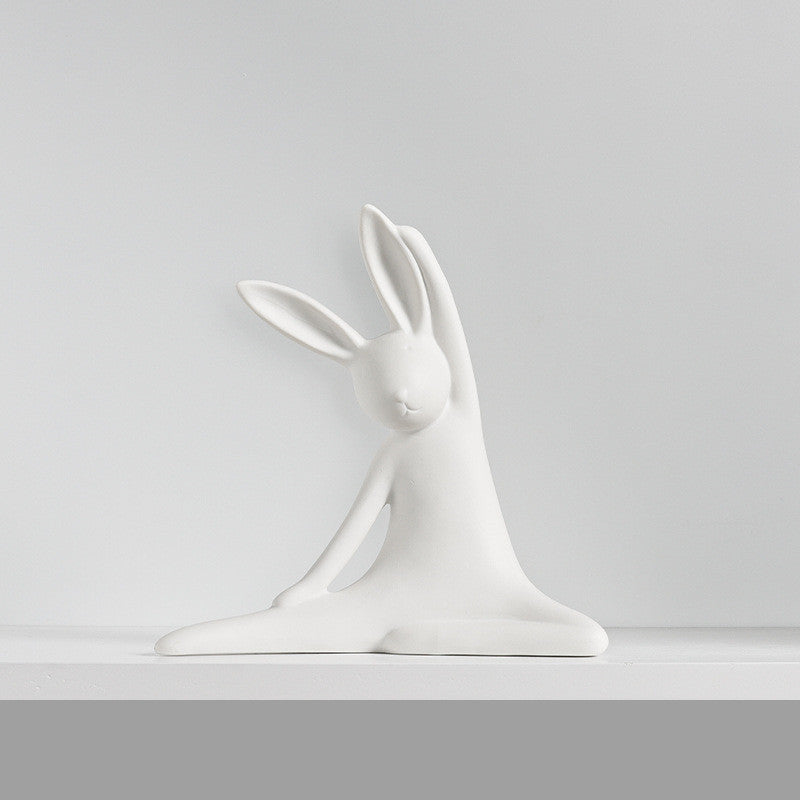 Ceramic Rabbit Wine Cabinet Soft Decorations TV Cabinet Ornaments