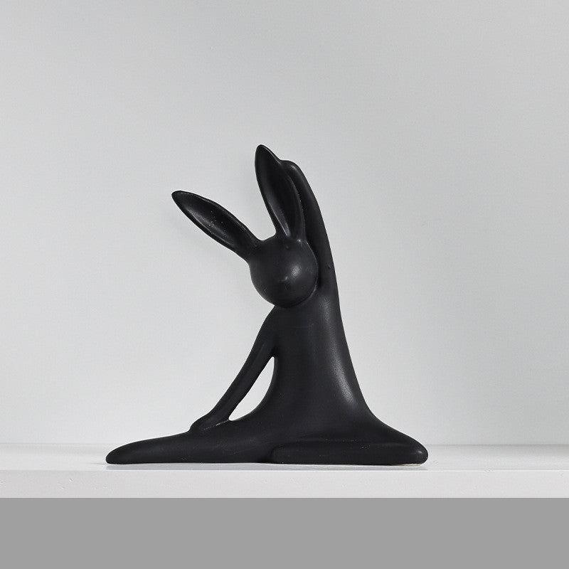 Ceramic Rabbit Wine Cabinet Soft Decorations TV Cabinet Ornaments