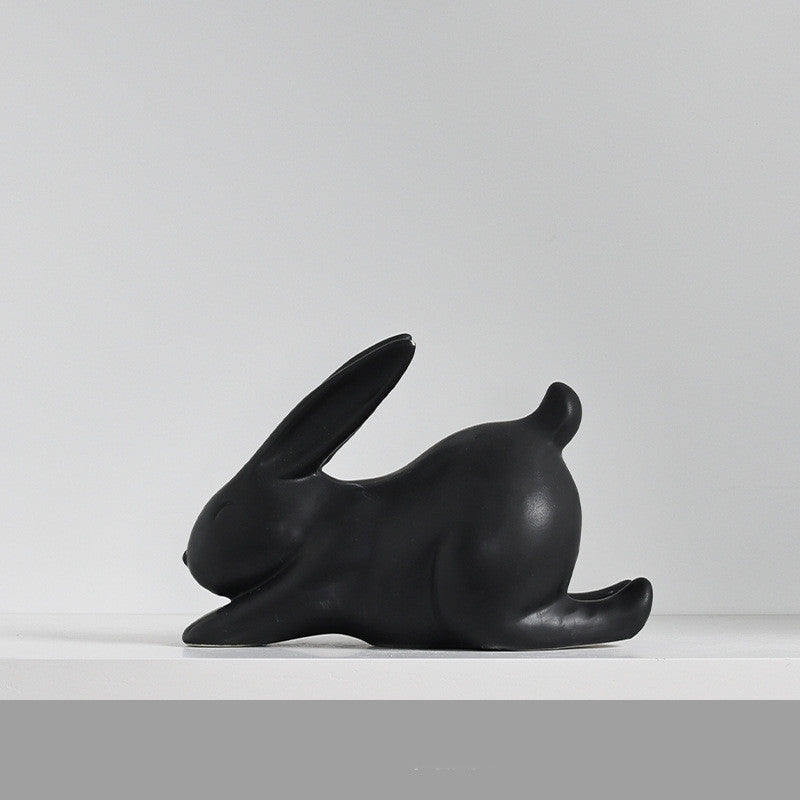 Ceramic Rabbit Wine Cabinet Soft Decorations TV Cabinet Ornaments