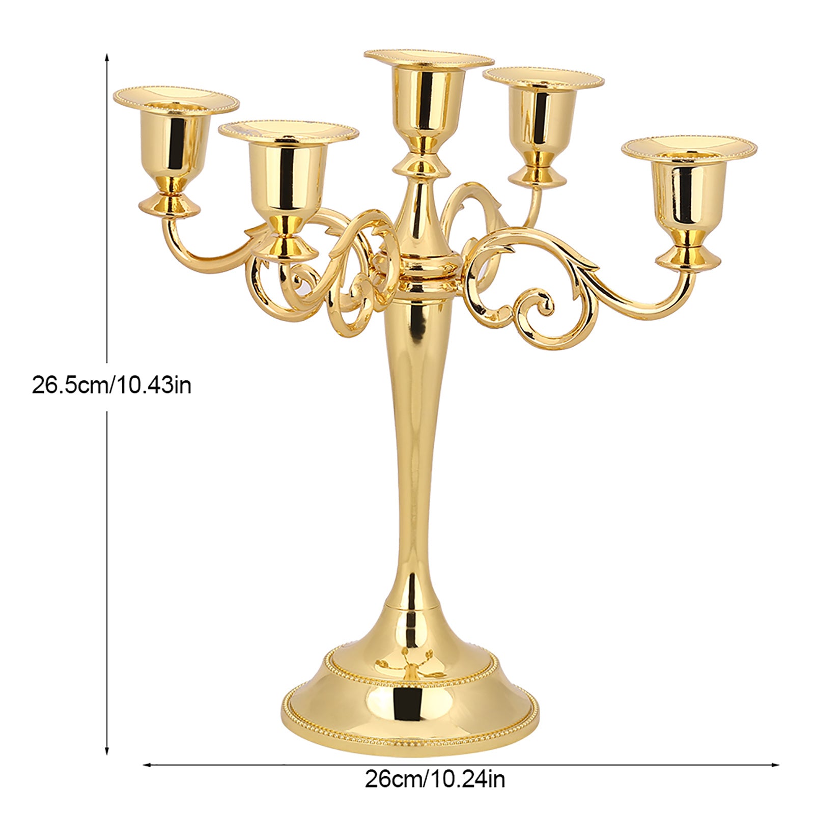 5-Arm Vintage Metal Candlestick Holder Elegant Home & Event Deco