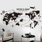 Black World Map Wall Sticker Decor