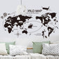 Black World Map Wall Sticker Decor