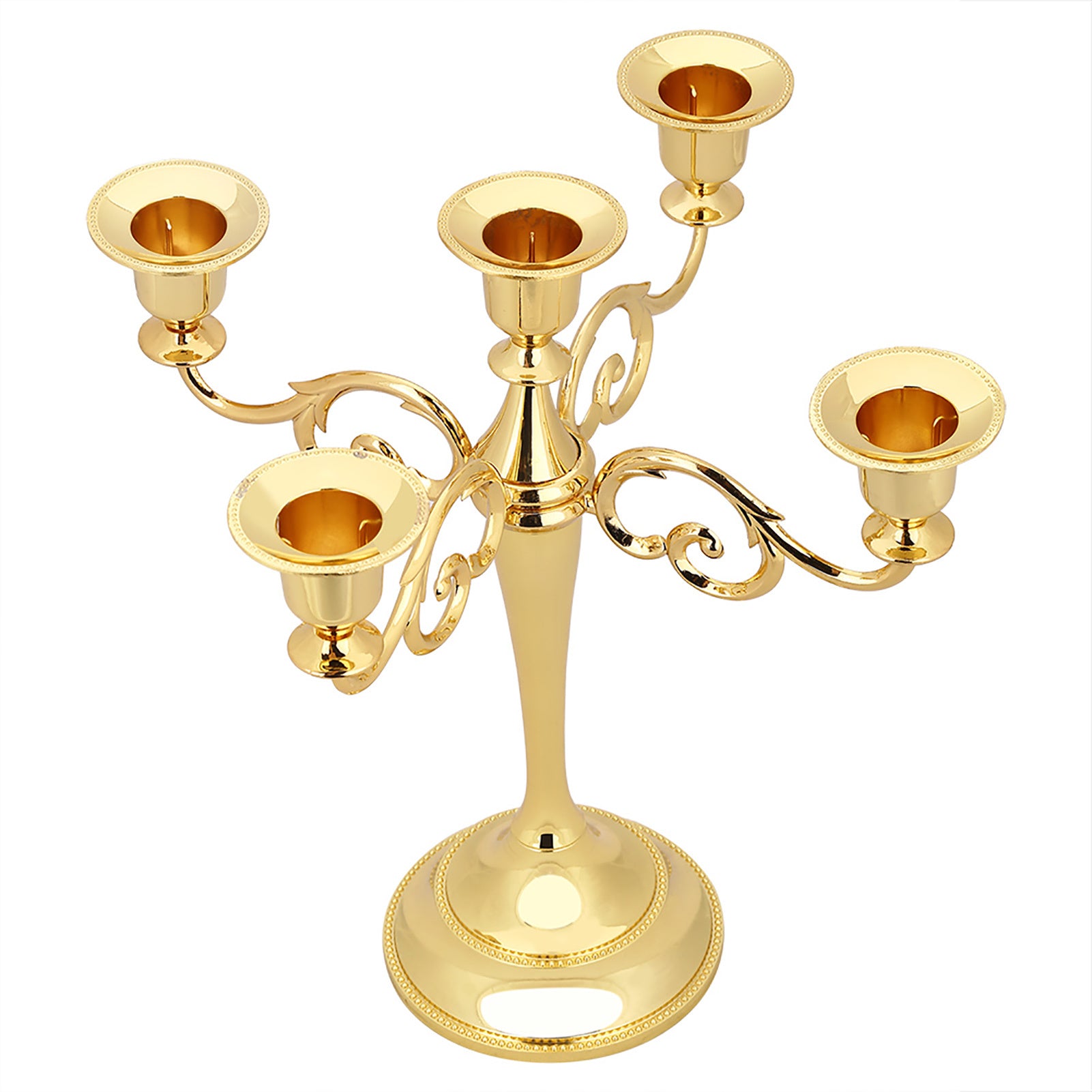5-Arm Vintage Metal Candlestick Holder Elegant Home & Event Deco