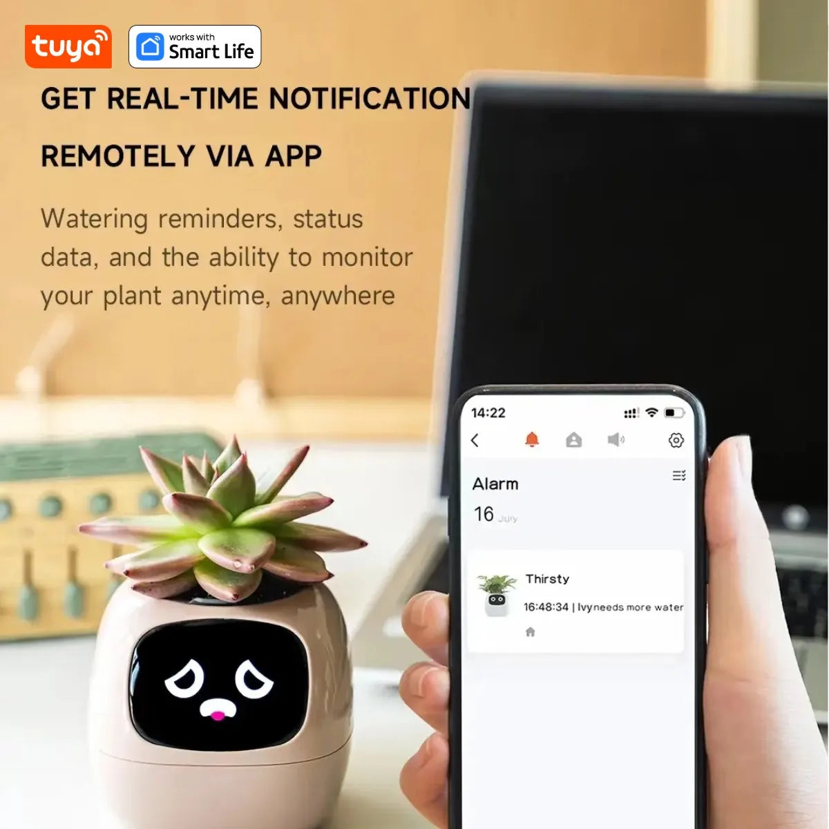 Tuya Ivy Smart Planter – AI-Powered Interactive Plant Pot with Smart Sensors | Aura Decors