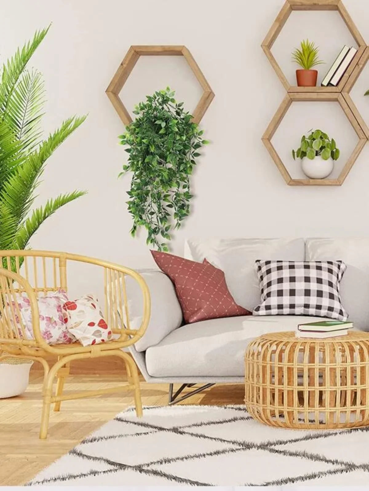 Artificial Hanging Ivy Vine 34in Fake Greenery Decor