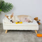 L-Shaped Plush Pet Sofa Bed | Waterproof Cushion & Solid Wood Frame