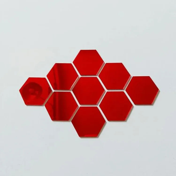 Hexagon Acrylic Mirror Wall Stickers