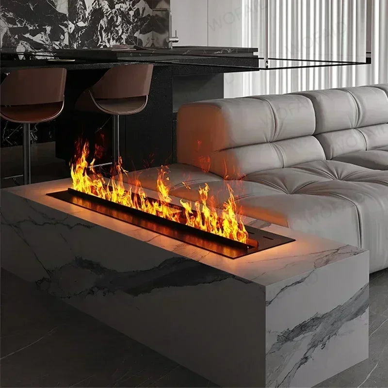 3D Atomized Fireplace with Colorful Steam Flame - ECO-Friendly Water Vapor Mist Intelligent Electric Fireplace for Indoor Home Decoration