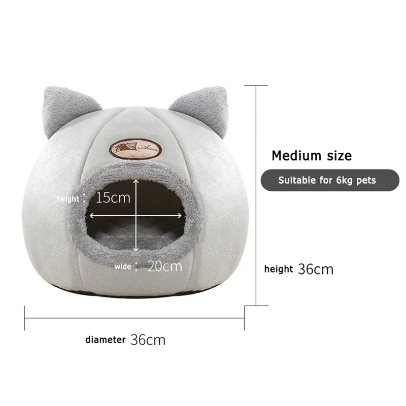 Bed Cats Winter Warm And Cold Proof Pet Home Nest Cat Accessories Cat Cave Bed Cat House Pet Supplies Cat beds for indoor Cats