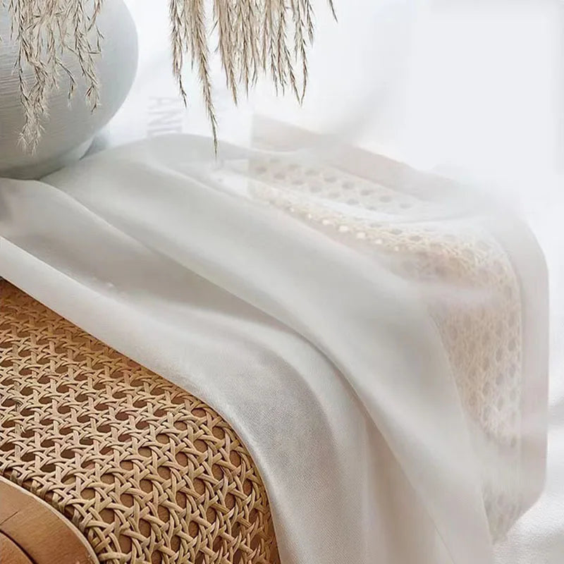 Sheer White Chiffon Tulle Curtains