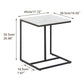 Modern C-Shaped Sofa Side Table with Durable Sintered Stone Top - Black & White Accent Table