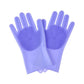 Silicone Dishwashing Gloves with Scrubber
