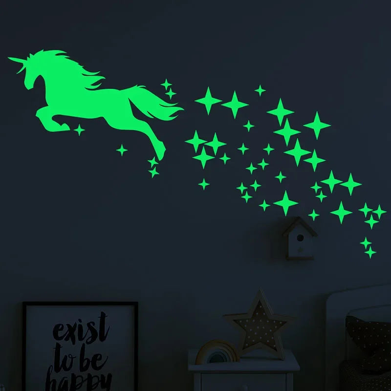 Glow-in-the-Dark Unicorn Wall Stickers