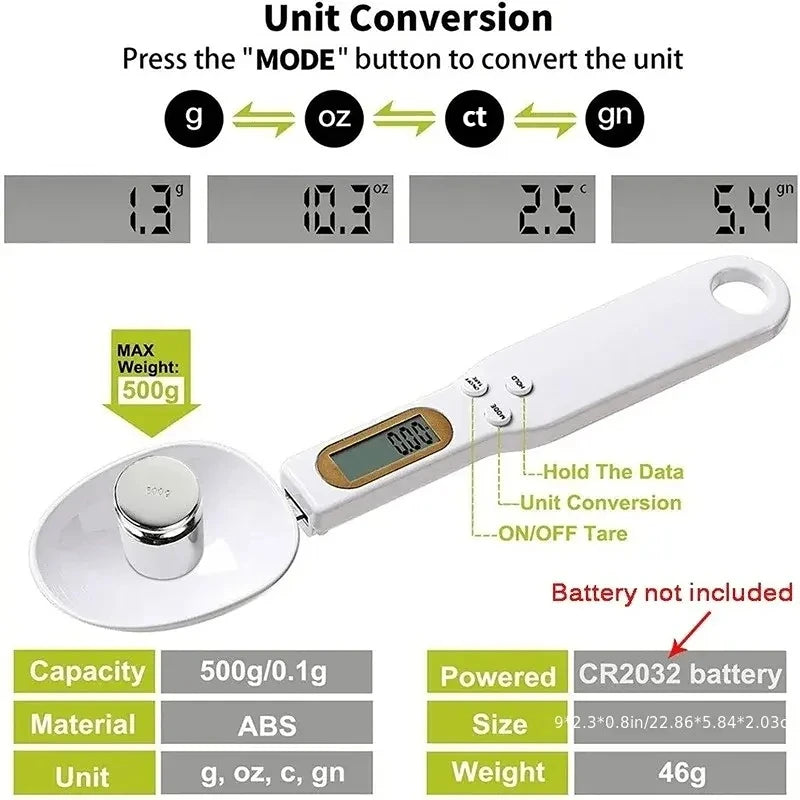 500g Digital Measuring Spoon Scale with LCD Display