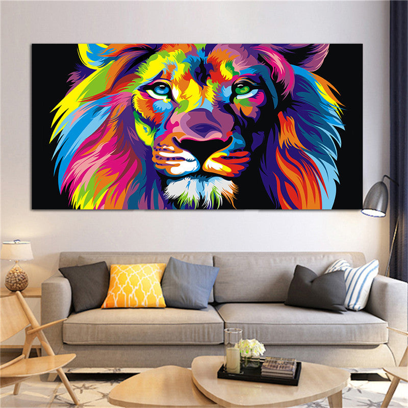 Colorful Lion Canvas Painting Wall Art